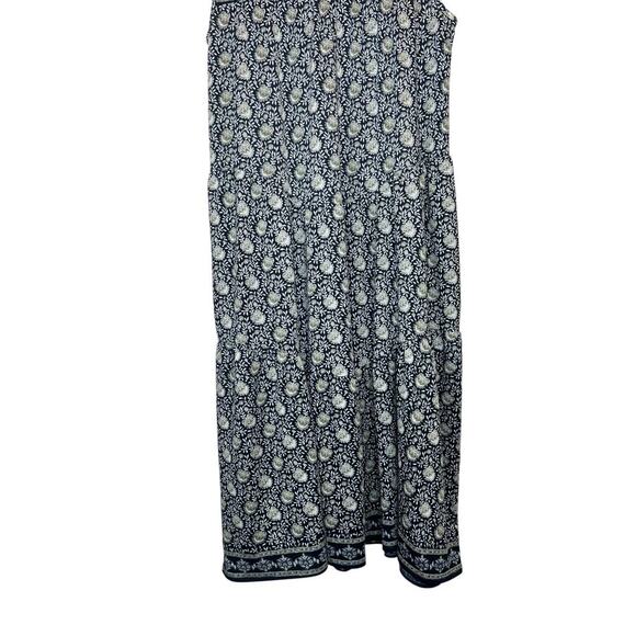 MAX STUDIO Couper Cut Sleeveless Dress Floral Print Blue Size Medium - Picture 7 of 10